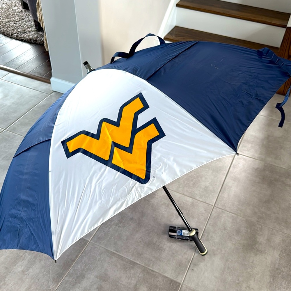 NWT West Virginia Mountaineers 62" Windsheer Lite Golf Umbrella